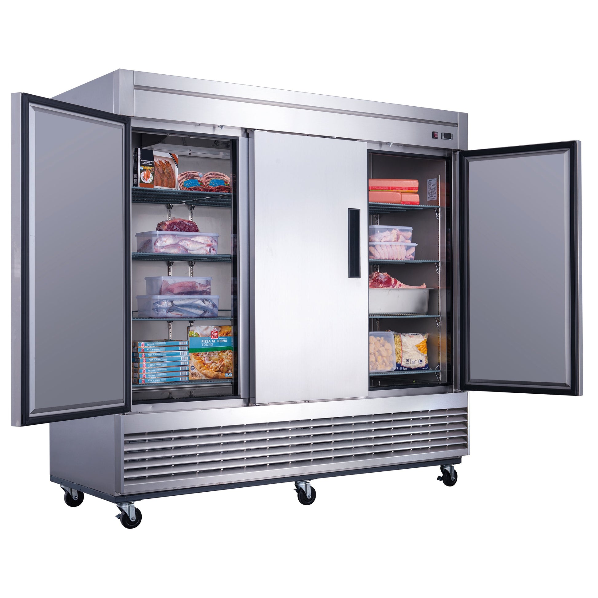 Dukers D83F 64.8 cu. ft. 3-Door Commercial Freezer