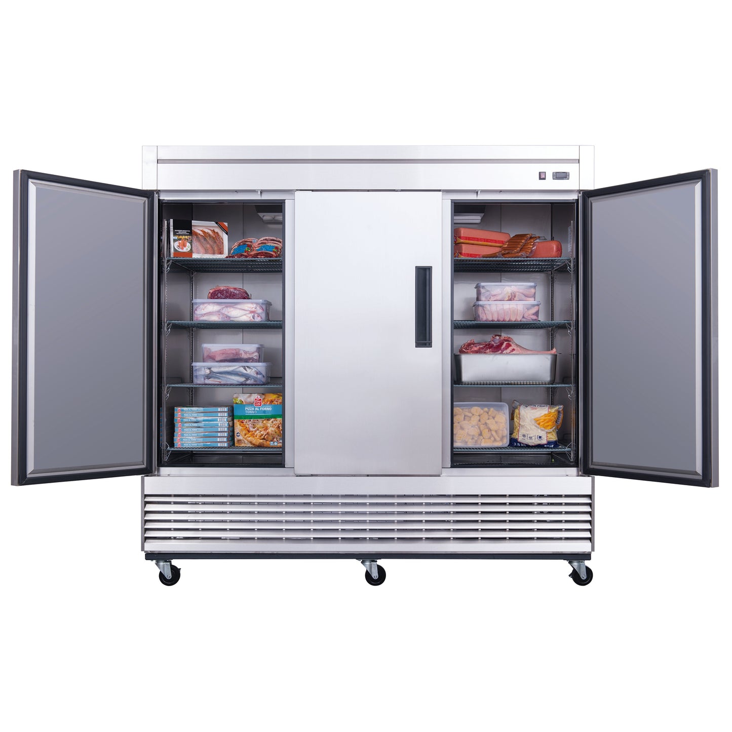 Dukers D83F 64.8 cu. ft. 3-Door Commercial Freezer