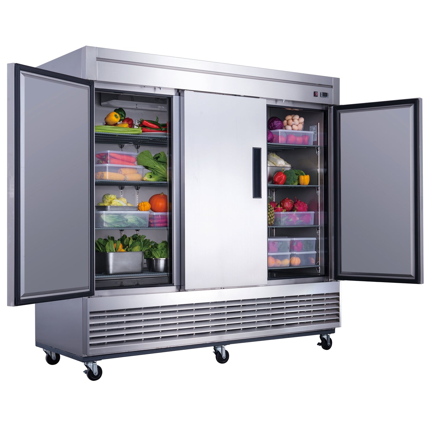 Dukers D83R 64.8 cu. ft. 3-Door Commercial Refrigerator