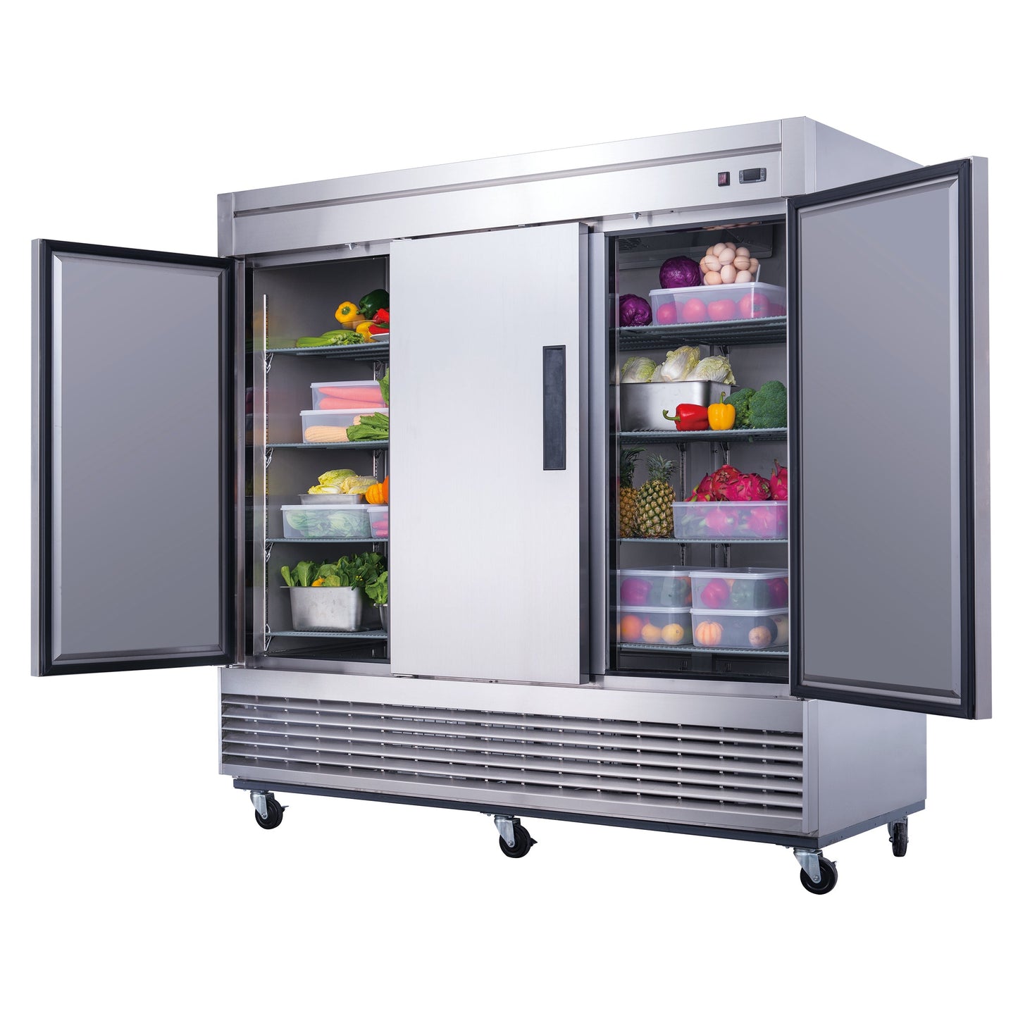 Dukers D83R 64.8 cu. ft. 3-Door Commercial Refrigerator