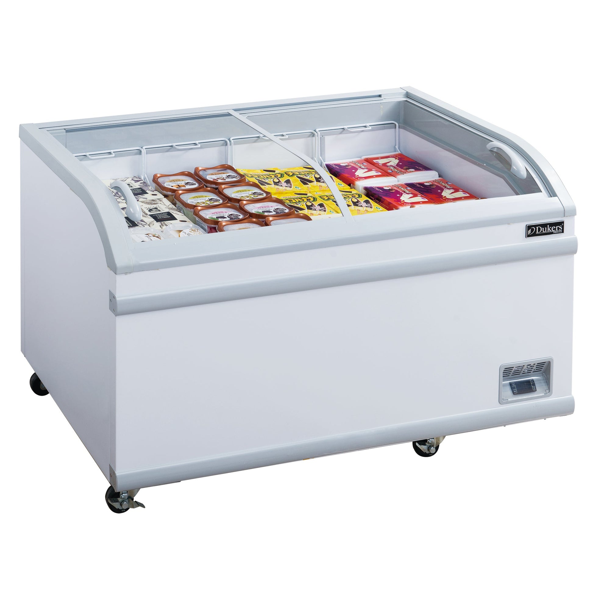 Dukers WD-700Y Curved Sliding Lid Chest Freezer